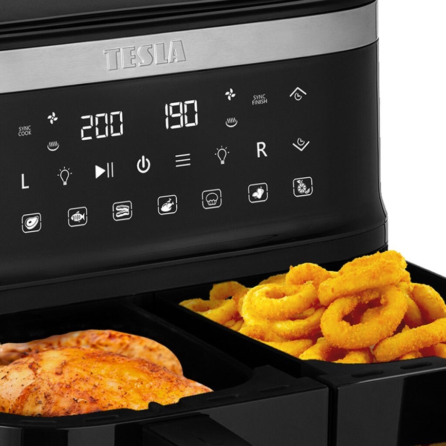 TESLA Electronics AirCook - Multifunkční duální digitální horkovzdušná fritéza 7,6 l 2850W/230V