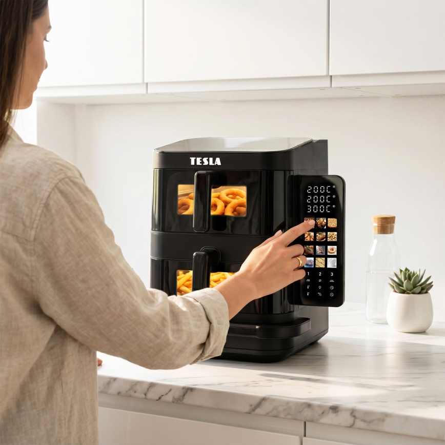 TESLA Electronics AirCook - Třízónová horkovzdušná fritéza 14,5 l 2800W/230V černá