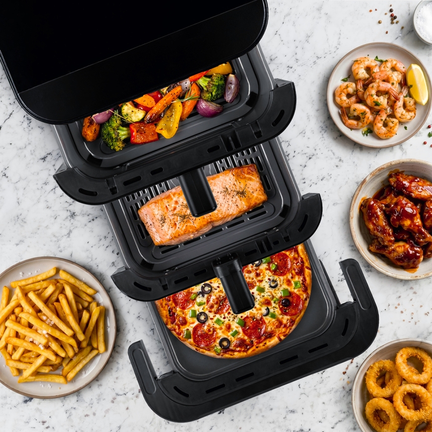 TESLA Electronics AirCook - Třízónová horkovzdušná fritéza 14,5 l 2800W/230V černá