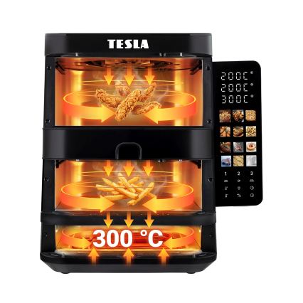 TESLA Electronics AirCook - Třízónová horkovzdušná fritéza 14,5 l 2800W/230V černá