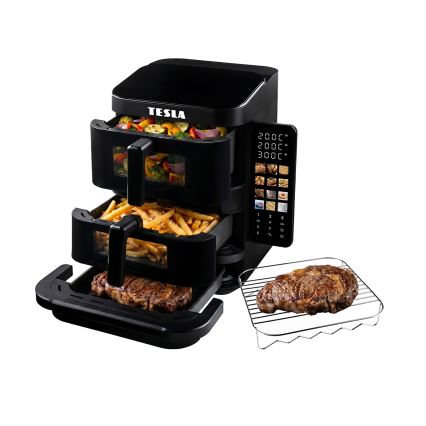 TESLA Electronics AirCook - Třízónová horkovzdušná fritéza 14,5 l 2800W/230V černá
