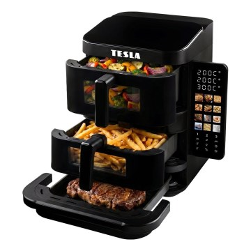 TESLA Electronics AirCook - Třízónová horkovzdušná fritéza 14,5 l 2800W/230V černá
