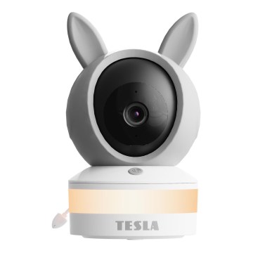 TESLA Electronics Bambino - Chytrá dětská chůvička 4 MP 2560p 5V Wi-Fi Tuya šedá/bílá
