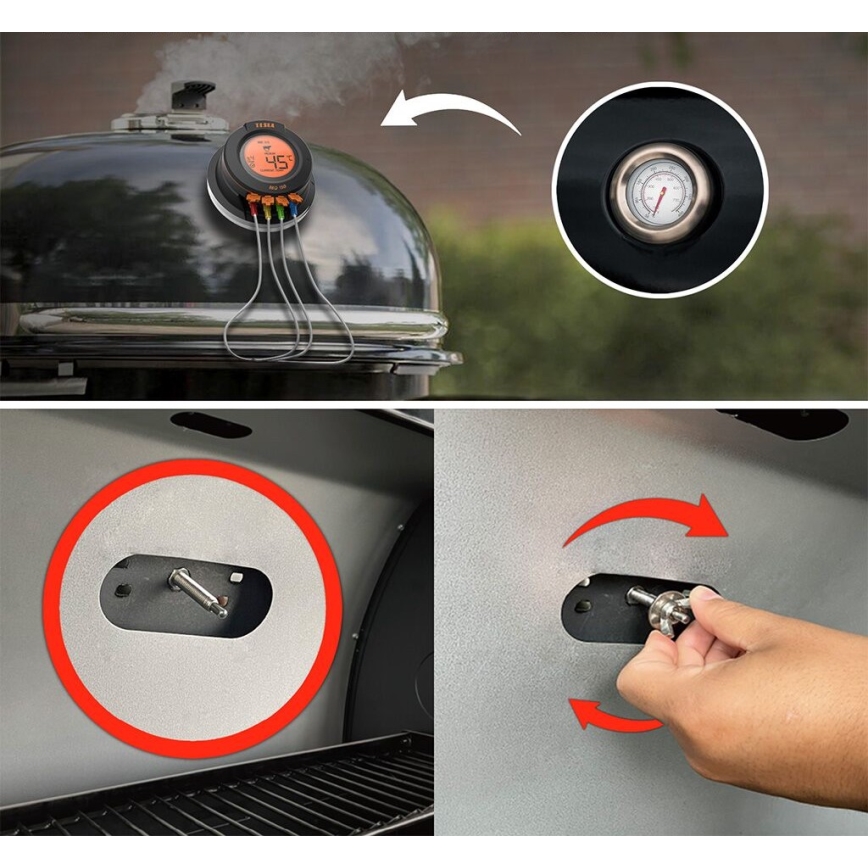 TESLA Electronics Cook - Digitální teploměr na maso se sondou 0-400 °C 2xAA IP65