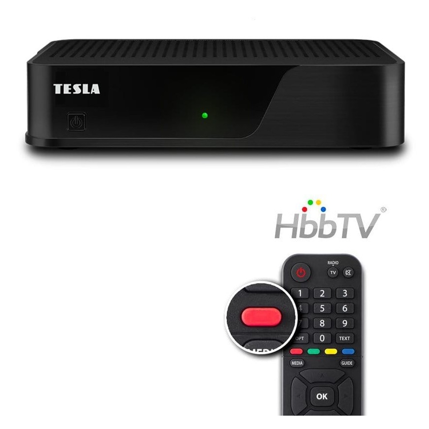 TESLA Electronics - DVB-T2 H.265 (HEVC) přijímač s HbbTV 12V + dálkové ovládání