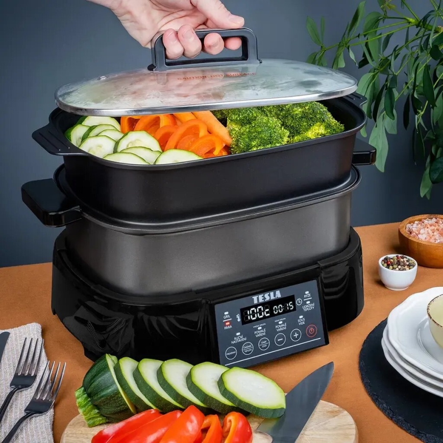 TESLA Electronics MultiCook Grill - Multifunkční elektrický hrnec a gril 6 l 11v1 1250W/230V