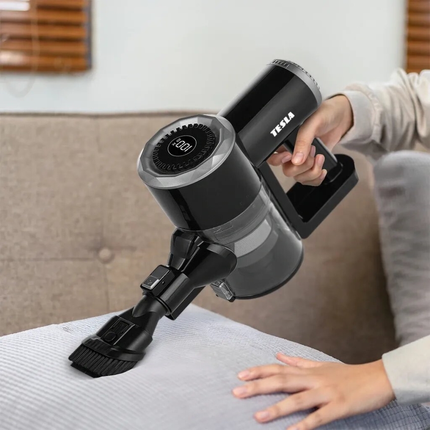 TESLA Electronics PureStar - Flexibilní bezdrátový tyčový vysavač 2v1 150W/2200 mAh černá