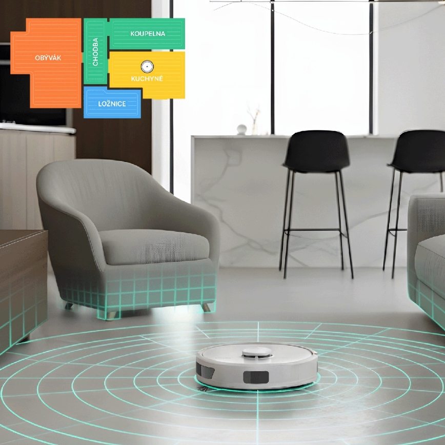 TESLA Electronics RoboStar - Chytrý robotický vysavač 2v1 3200 mAh Wi-Fi bílá