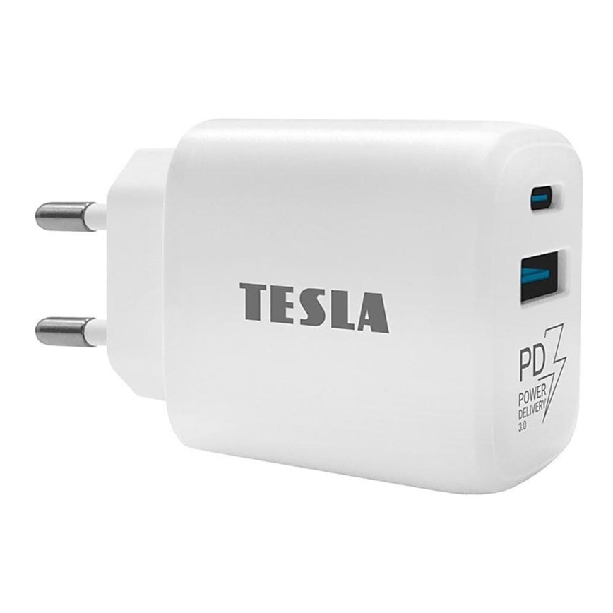 TESLA Electronics - Rychlonabíjecí adaptér Power Delivery 25W bílá