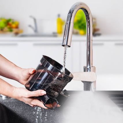 TESLA Electronics SlowJuicer Deluxe - Nízkootáčkový šnekový odšťavňovač 250W/230V nerez/černá