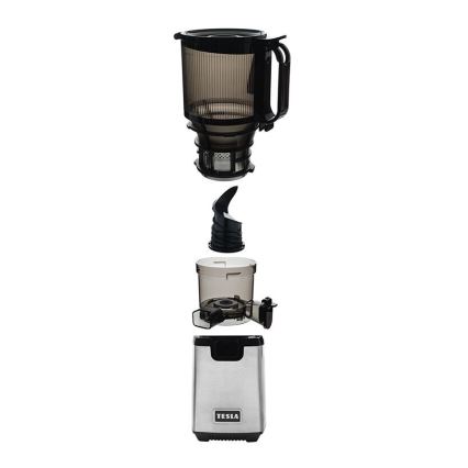TESLA Electronics SlowJuicer Deluxe - Nízkootáčkový šnekový odšťavňovač 250W/230V nerez/černá