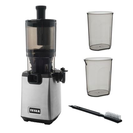 TESLA Electronics SlowJuicer Deluxe - Nízkootáčkový šnekový odšťavňovač 250W/230V nerez/černá
