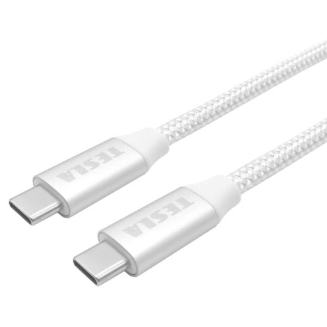 TESLA Electronics - USB kabel USB-C 3.2 konektor Power Delivery 1m 100W bílá