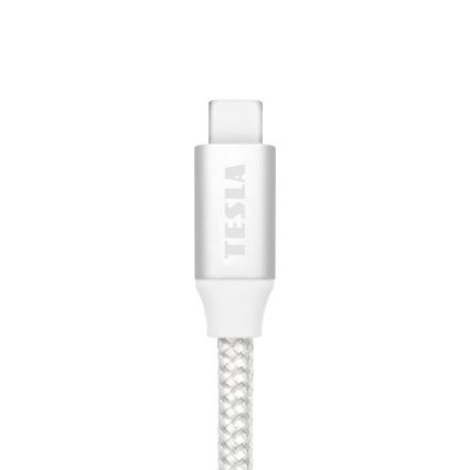 TESLA Electronics - USB kabel USB-C 3.2 konektor Power Delivery 1m 100W bílá