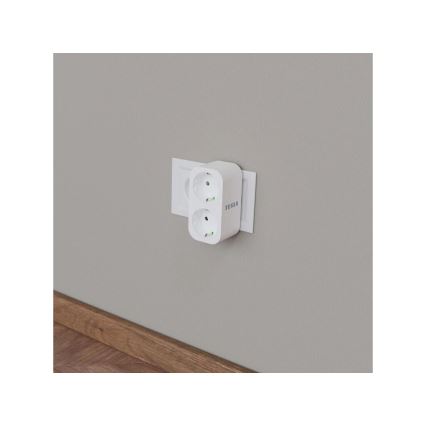 TESLA Smart - Chytrá rozbočovací zásuvka 2x16A/230V Typ F Wi-Fi Tuya