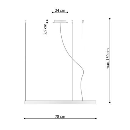 Thoro TH.174 - LED Lustr na lanku RIO LED/50W/230V CRI90 3000K pr. 78 cm zlatá