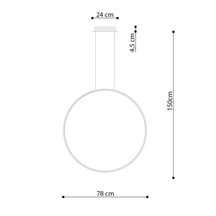 Thoro TH.175 - LED Lustr na lanku RIO LED/50W/230V CRI 90 3000K pr. 78 cm zlatá