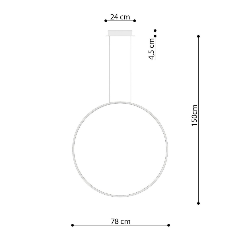 Thoro TH.175 - LED Lustr na lanku RIO LED/50W/230V CRI 90 3000K pr. 78 cm zlatá