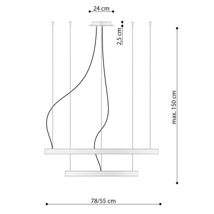 Thoro TH.176 - LED Lustr na lanku RIO LED/80W/230V CRI90 3000K bílá