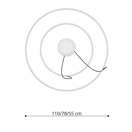 Thoro TH.176 - LED Lustr na lanku RIO LED/80W/230V CRI 90 3000K bílá