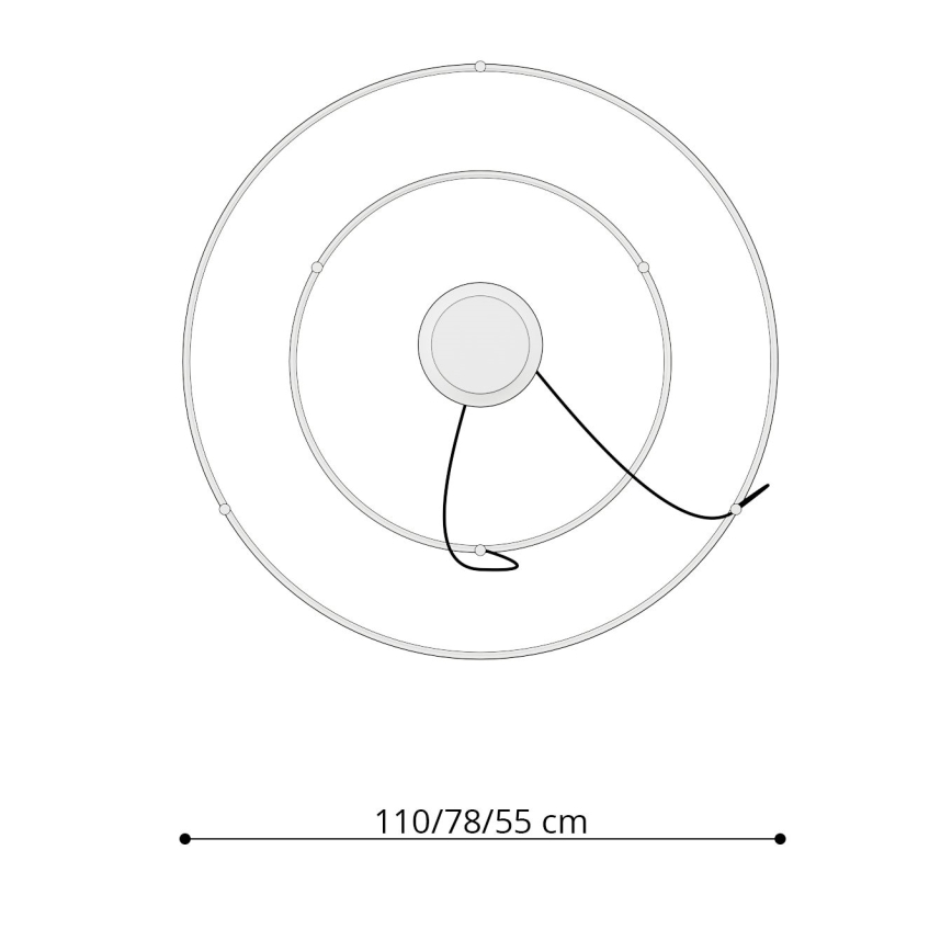 Thoro TH.176 - LED Lustr na lanku RIO LED/80W/230V CRI 90 3000K bílá