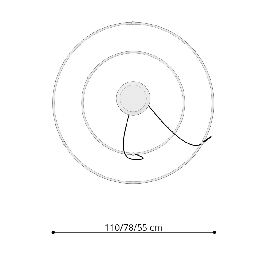 Thoro TH.178 - LED Lustr na lanku RIO LED/80W/230V CRI 95 4000K bílá