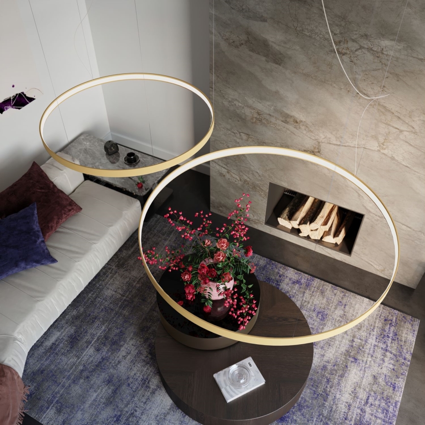 Thoro TH.181 - LED  Lustr na lanku RIO LED /50W/230V CRI 95 4000K pr. 78 cm zlatá