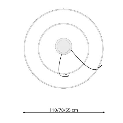 Thoro TH.214 - LED Lustr na lanku RIO LED/80W/230V CRI90 3000K zlatá