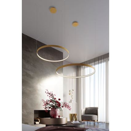 Thoro TH.216 - LED Lustr na lanku RIO LED/30W/230V CRI 90 3000K pr. 55 cm zlatá