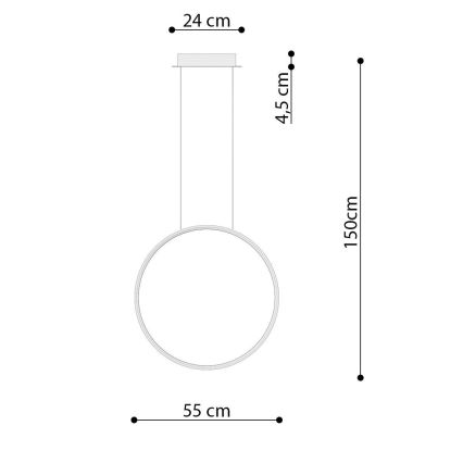 Thoro TH.220 - LED Lustr na lanku RIO LED/30W/230V CRI90 3000K pr. 55 cm zlatá