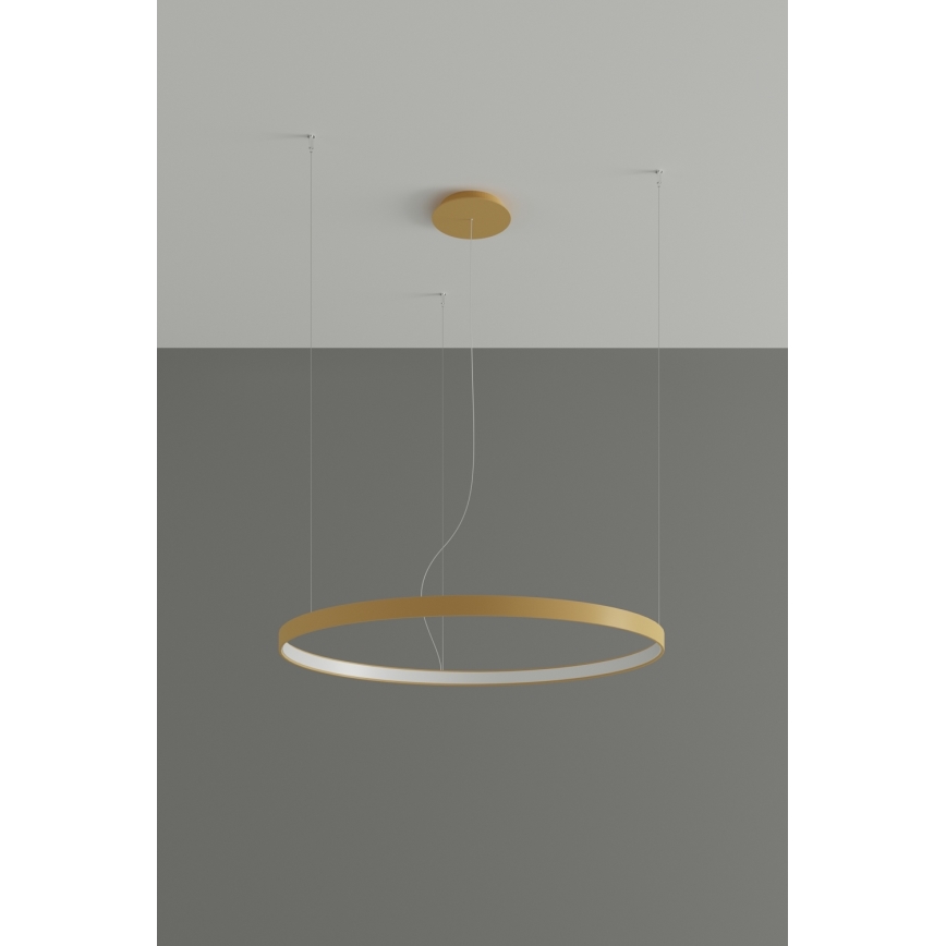 Thoro TH.223 - LED  Lustr na lanku RIO LED/21W/230V CRI 98 4000K pr. 55 cm zlatá