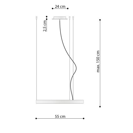 Thoro TH.223 - LED  Lustr na lanku RIO LED/21W/230V CRI 98 4000K pr. 55 cm zlatá