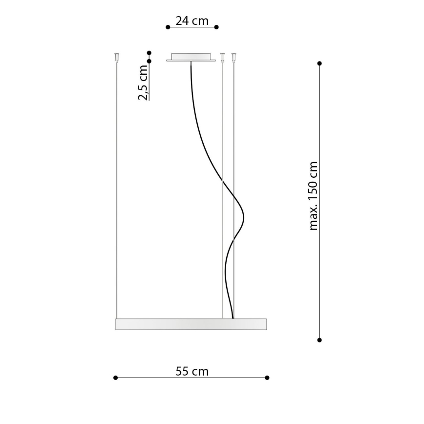 Thoro TH.223 - LED  Lustr na lanku RIO LED/21W/230V CRI 98 4000K pr. 55 cm zlatá