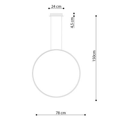 Thoro TH.248 - LED Lustr na lanku RIO LED/50W/230V CRI90 3000K pr. 78 cm zlatá