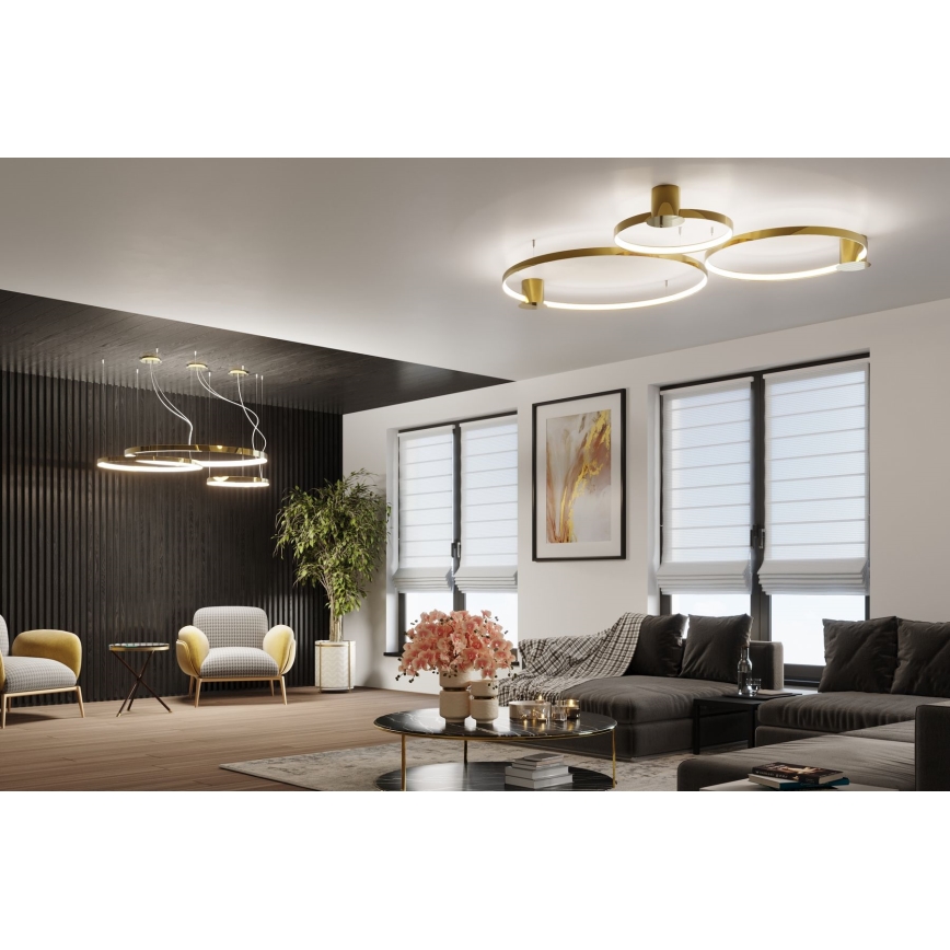 Thoro TH.252 - LED Stropní svítidlo RIO LED/50W/230V CRI 90 3000K pr. 78 cm zlatá