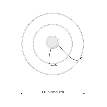 Thoro TH.268 - LED Lustr na lanku RIO LED/80W/230V CRI 95 4000K zlatá