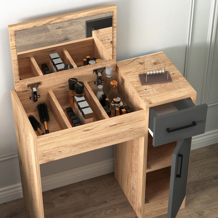 Toaletní stolek INCI 77x37 cm borovice atlantic/antracit