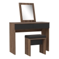 Toaletní stolek JUNO + taburet 45x29,6 cm hnědá/černá