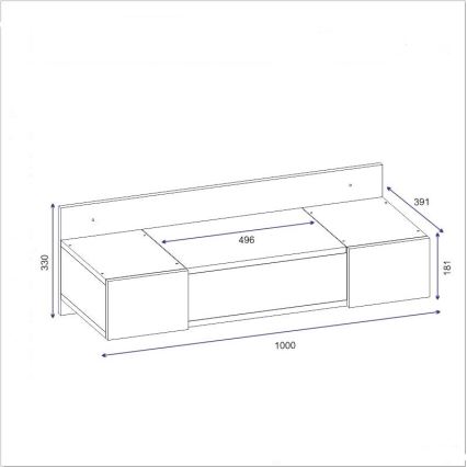 Toaletní stolek ZAKKUM 33x100 cm antracit