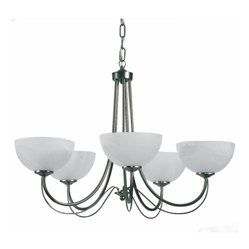 Top Light 80/5/2/Č - Lustr na řetězu MURANO 5xE14/60W/230V