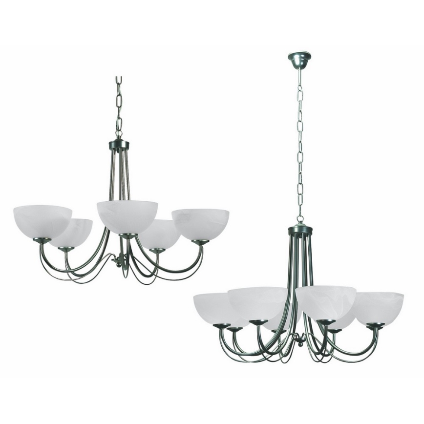 Top Light 80/5/2/Č - Lustr na řetězu MURANO 5xE14/60W/230V