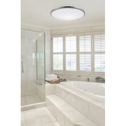 Top Light - LED Koupelnové stropní svítidlo SILVER LED/24W/230V IP44 3000/4000/6500K pr. 39 cm lesklý chrom