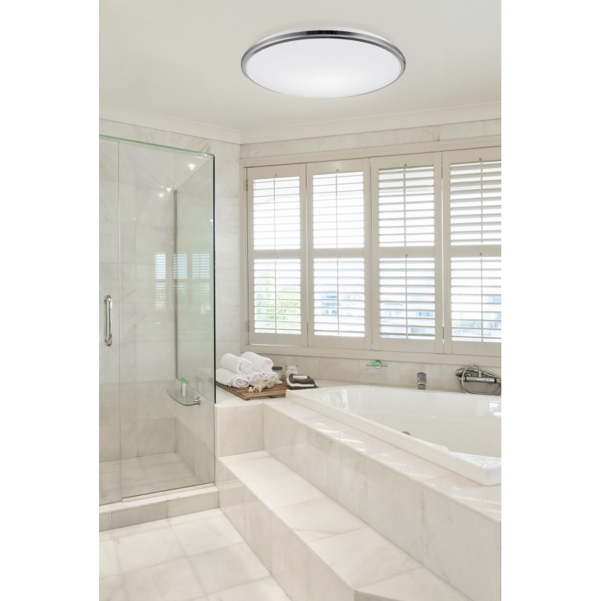 Top Light - LED Koupelnové stropní svítidlo SILVER LED/24W/230V IP44 3000/4000/6500K pr. 39 cm lesklý chrom