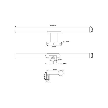 Top Light - LED Koupelnové osvětlení zrcadla OREGON LED/7W/230V 40 cm IP44