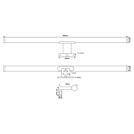 Top Light - LED Koupelnové osvětlení zrcadla OREGON LED/9W/230V 60 cm IP44