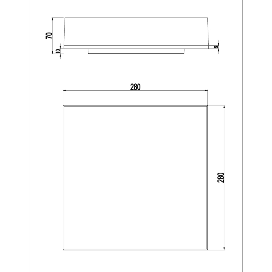 Top Light - LED Stmívatelné stropní nástěnné svítidlo BOXTER LED/12/18/24W/230V IP54 3000/4000/6500K 28x28 cm
