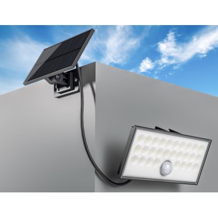 Top Light - LED Solární nástěnný reflektor se senzorem HELEON VARIO LED/8W/3,7V IP65 4000K + dálkové ovládání