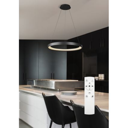 Top Light - LED Stmívatelný lustr na lanku ORBIT LED/40W/230V 3000-6500K pr. 50 cm černá + dálkové ovládání