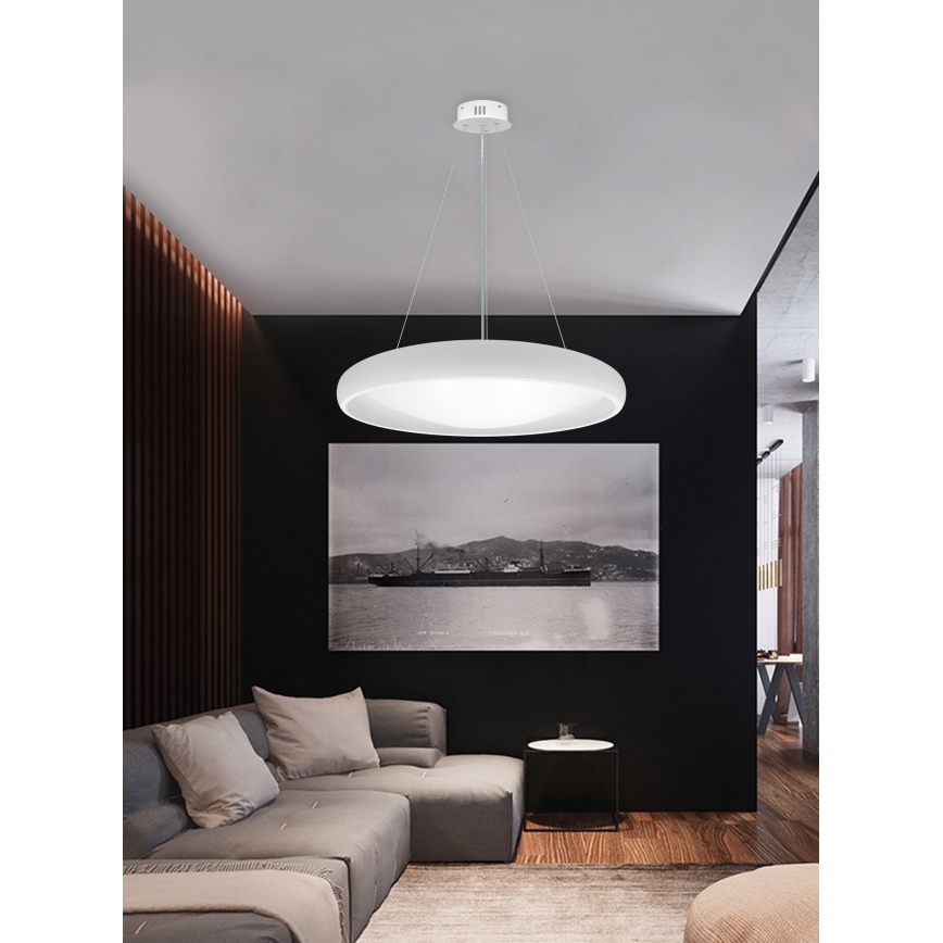 Top Light - LED Stmívatelný lustr na lanku SALERNO LED/60W/230V 3000-6500K pr. 60 cm bílá + dálkové ovládání