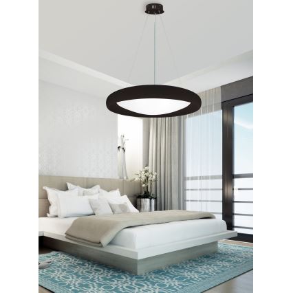 Top Light - LED Stmívatelný lustr na lanku SALERNO LED/60W/230V 3000-6500K pr. 60 cm černá + dálkové ovládání
